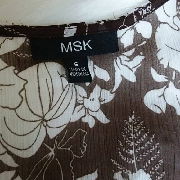 MSK | Brown Sheer Sleeveless Dress - Picture 3 of 9